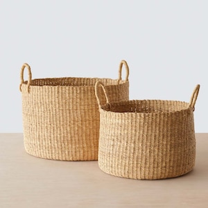 Bolga Floor Basket / Hamper Basket / Laundry Basket