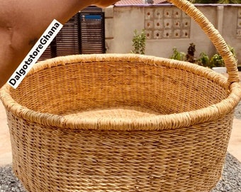 Large Bolga Basket // Round Basket // Fruit Basket // Decor Basket