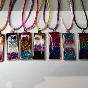 Pride flag inspired  Tall Rectangular Pendants