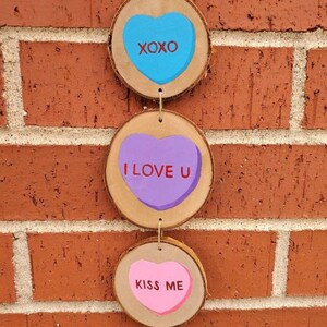 Valentine's Day Candy Heart Wood Decor