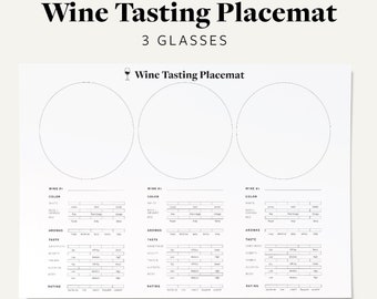 Wine Tasting Placemat, Interactive Wine Education Guide (Digital Download)