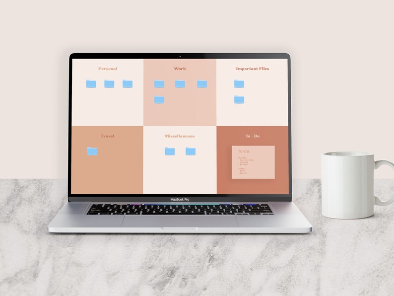 Pink Desktop Wallpaper Organizer Etsy