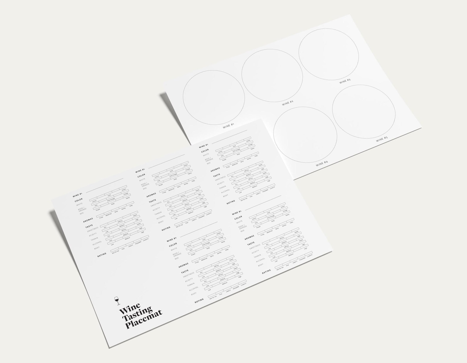 Wine Flight Placemat, Wine Tasting Set, Party and Hosting Ideas, Guided ...