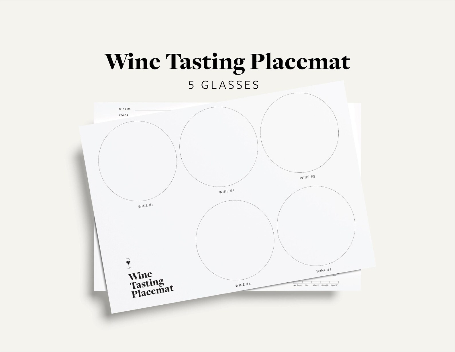 Wine Flight Placemat, Wine Tasting Set, Party and Hosting Ideas, Guided ...