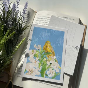 Goldwaldsänger Postkarte | Vogel Postkarte | Postkarte | Gußkarte, Postkarten Geschenk, Mini-Artprint, Dekorativer Kunstdruck