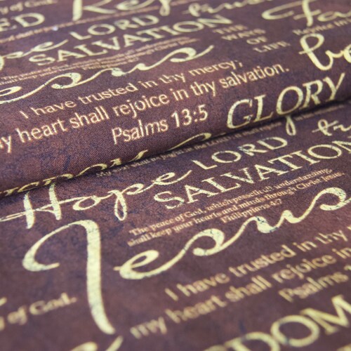 Jesus Fabric. Christian Fabric Gold and Brown Etsy