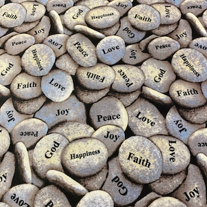 Stones Christian fabric. Jesus fabric. Christian fabric