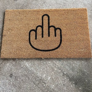 Middle Finger Doormat | Middle Finger Decor |  Middle Finger Housewarming Gift | Middle Finger Rug | Middle Finger Yard Art