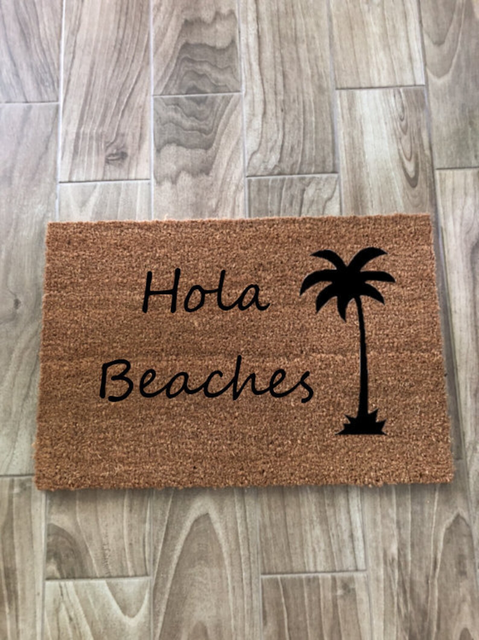 Hola Beaches Doormat Summer Doormat Beach Decor Doormat Etsy