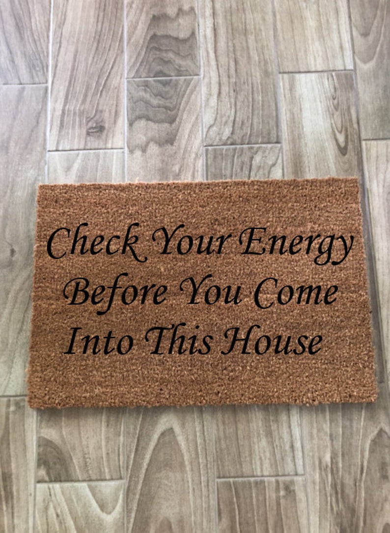 Check Your Energy Doormat Evil Eye Door Mat Evil Eye Decor Etsy