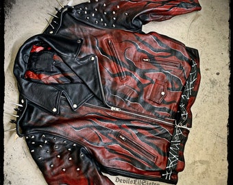 The Banished | punk studded spiked painted jacket | Official site link in description