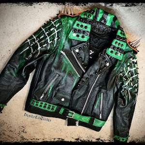 Women Spiked Steam Punk Studded Leather Jacket, Rockers Studded