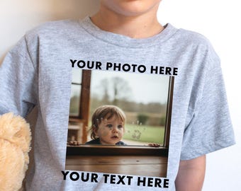 Personalized Toddler Photo Shirt, Custom Kids Photo T Shirt, Toddler Birthday Tee