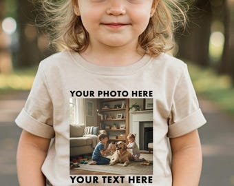 Custom Toddler Photo Shirt, Personalized Kids Picture Tee, Child Photo Memory Gift, Toddler Birthday Shirt