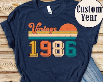 Vintage 1986 Shirt, 40th birthday idea, 40th birthday gift, birthday gift for him, 40th birthday shirt, Personalized Birthday T-shirt