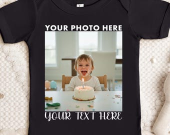Personalized Baby Photo Gift, Custom Baby Bodysuit, New Baby Shower Keepsake