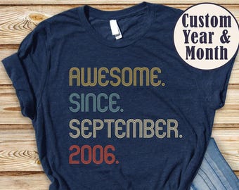 Awesome Since 2006 Shirt, 20th Birthday idea, Birthday Gift for Him,20th birthday gift for girl/boy, Personalized Birthday Tshirt