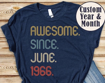 Awesome Since 1966 T Shirt, 60th Birthday Gift, 60th Birthday idea, 60th Birthday Gift for Woman/Man,Personalized Birthday Tshirt,1961 Shirt
