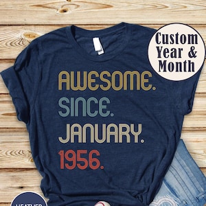 Awesome Since 1956 Shirt, 70th Birthday Gift Shirt, 70th Bday Tshirt, Funny Birthday, Gifts for Woman/Men, Grandma Tee, Grandpa T Shirt
