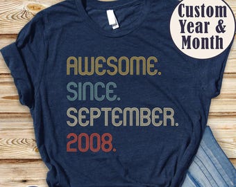 Awesome Since 2008 Shirt, 18th Birthday Gift, 18th Birthday idea, Birthday Gift for Him, 18th Birthday Shirt, Personalized Birthday Tshirt