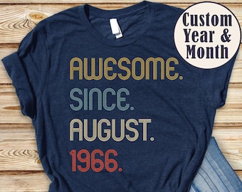 Awesome Since 1966 T Shirt, 60th Birthday Gift, 60th Birthday idea, 60th Birthday Gift for Woman/Man,Personalized Birthday Tshirt,1961 Shirt
