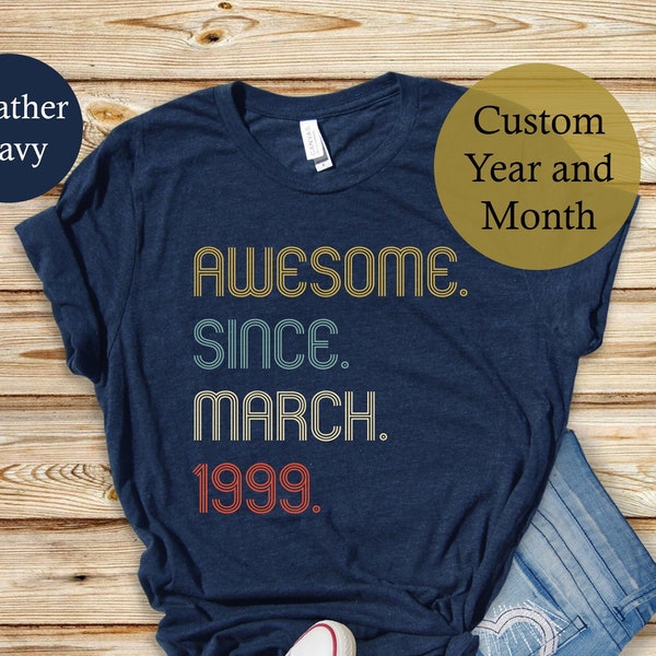 Awesome Since 1999 Shirt, 25th Birthday idea, Birthday Gift for Him, 25th birthday gifts for girls/boys, Personalized Birthday T-shirt