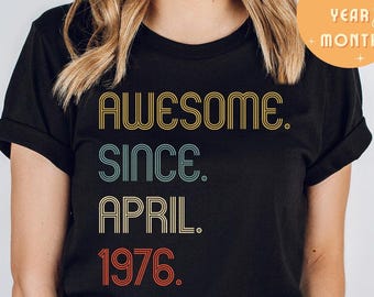 Custom 50th Birthday for Women Shirt, Gift for Mom, Mother's Day Shirt, 1976 Birthday T shirt, 50th Birthday Wife, Grandma Shirt, Girl shirt