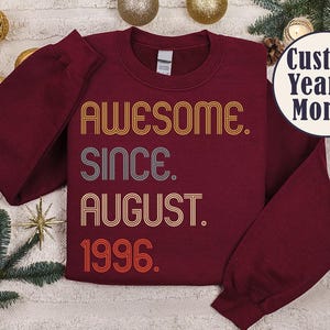 Awesome Since 1996 Shirt, 30th Birthday idea, Birthday Gift for Him, 30th birthday gift for girl/boy, Personalized Birthday T shirt image 8