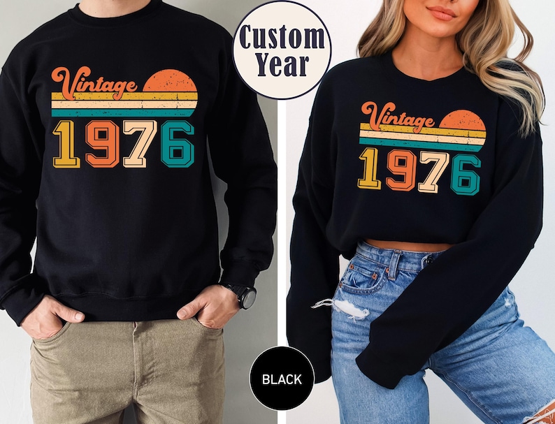 Vintage 1976 Shirt, 50th birthday idea, 50th birthday gift, birthday gift for him, 50th birthday shirt, Personalized Birthday T-shirt image 5