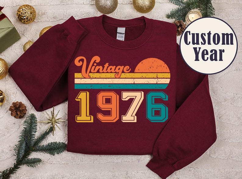Vintage 1976 Shirt, 50th birthday idea, 50th birthday gift, birthday gift for him, 50th birthday shirt, Personalized Birthday T-shirt image 9