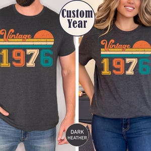 Vintage 1976 Shirt, 50th birthday idea, 50th birthday gift, birthday gift for him, 50th birthday shirt, Personalized Birthday T-shirt image 3
