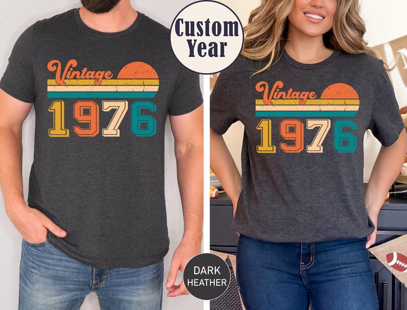 Vintage 1976 Shirt, 50th birthday idea, 50th birthday gift, birthday gift for him, 50th birthday shirt, Personalized Birthday T-shirt image 3