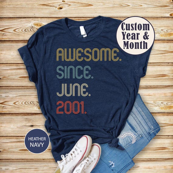 Awesome Since 2001 Shirt, 25th Birthday idea, Birthday Gift for Him, 25th birthday gifts for girls/boys, Personalized Birthday T-shirt