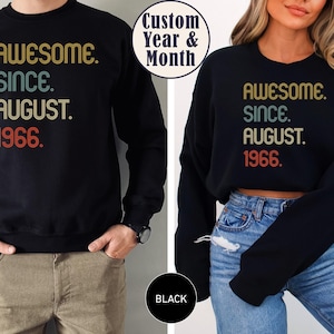 Awesome Since 1966 T Shirt, 60th Birthday Gift, 60th Birthday idea, 60th Birthday Gift for Woman/Man,Personalized Birthday Tshirt,1961 Shirt zdjęcie 5