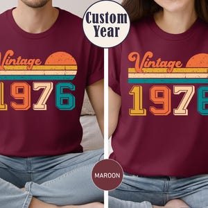Vintage 1976 Shirt, 50th birthday idea, 50th birthday gift, birthday gift for him, 50th birthday shirt, Personalized Birthday T-shirt image 4