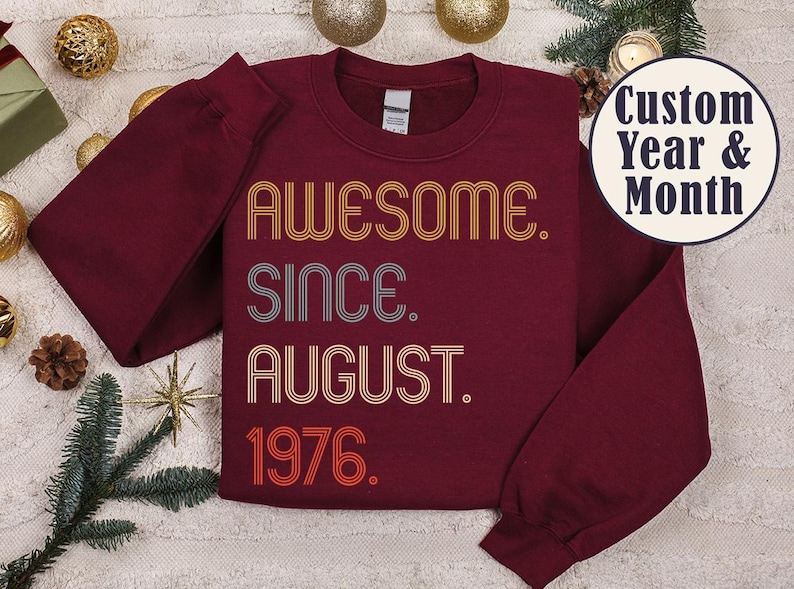 Awesome Since 1976 Shirt, 50th Birthday Gift, 50th Birthday idea, Birthday Gift for Him, 50th Birthday Shirt, Personalized Birthday Tshirt Bild 8