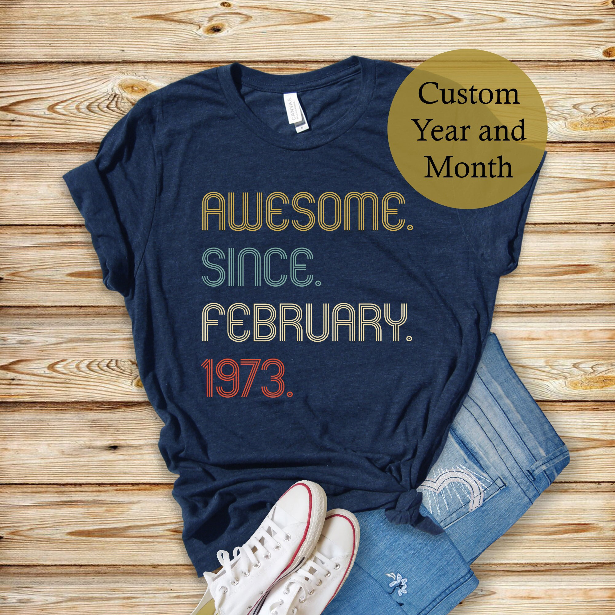 Awesome Since 1973 Shirt, 50th Birthday Gift, 50th Birthday T-Shirt