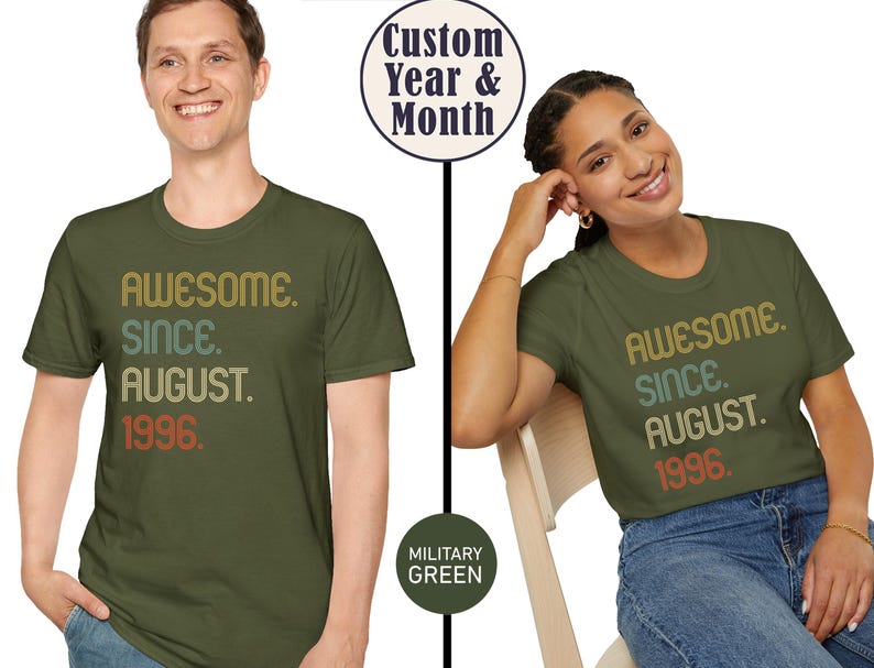 Awesome Since 1996 Shirt, 30th Birthday idea, Birthday Gift for Him, 30th birthday gift for girl/boy, Personalized Birthday T shirt image 2