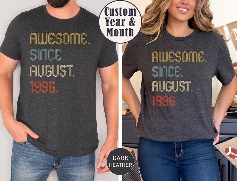 Awesome Since 1996 Shirt, 30th Birthday idea, Birthday Gift for Him, 30th birthday gift for girl/boy, Personalized Birthday T shirt image 3