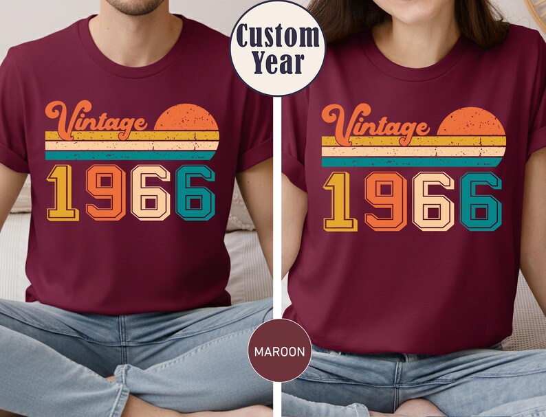 Vintage 1966 Shirt, 60th Birthday T Shirt, 60th Birthday Gift For Women, Vintage Shirts, 60th Birthday Shirt Men, Retro Shirt,Gift For Men image 4