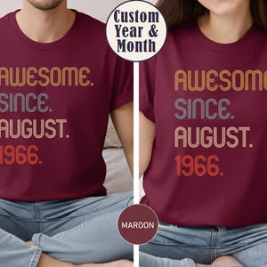 Awesome Since 1966 T Shirt, 60th Birthday Gift, 60th Birthday idea, 60th Birthday Gift for Woman/Man,Personalized Birthday Tshirt,1961 Shirt zdjęcie 4