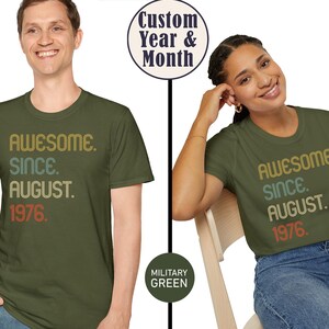 Awesome Since 1976 Shirt, 50th Birthday Gift, 50th Birthday idea, Birthday Gift for Him, 50th Birthday Shirt, Personalized Birthday Tshirt Bild 2
