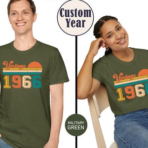Vintage 1966 Shirt, 60th Birthday T Shirt, 60th Birthday Gift For Women, Vintage Shirts, 60th Birthday Shirt Men, Retro Shirt,Gift For Men image 2