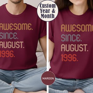 Awesome Since 1996 Shirt, 30th Birthday idea, Birthday Gift for Him, 30th birthday gift for girl/boy, Personalized Birthday T shirt image 4