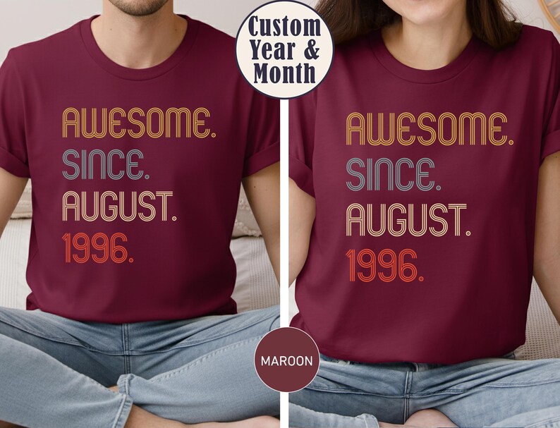 Awesome Since 1996 Shirt, 30th Birthday idea, Birthday Gift for Him, 30th birthday gift for girl/boy, Personalized Birthday T shirt image 4