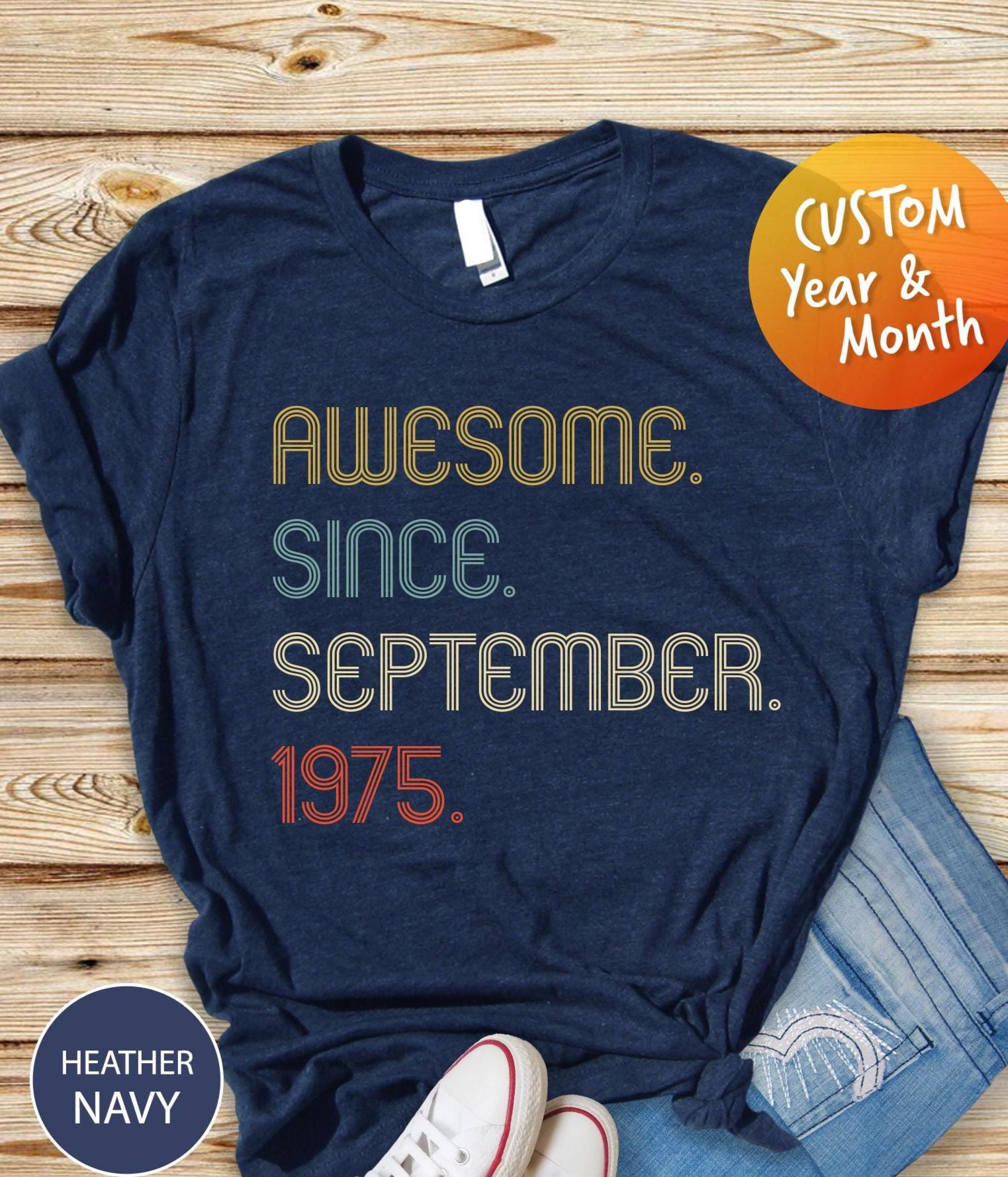 Awesome Since 1975 Shirt, 50th Birthday Gift, 50th Birthday idea, Birthday Gift for Him, 50th Birthday Shirt, Personalized Birthday Tshirt