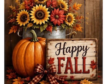 Happy Fall / Home Sweet Home sign ,Fall decor Canvas prints. wrapped around frame or a Hanging Magnetic Frame , 2 design option