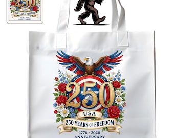 250th decorative tote, celebrate USA freedom 15x16in cotton bag 3 designs ,color is natural with handles. Add design on back or personalize