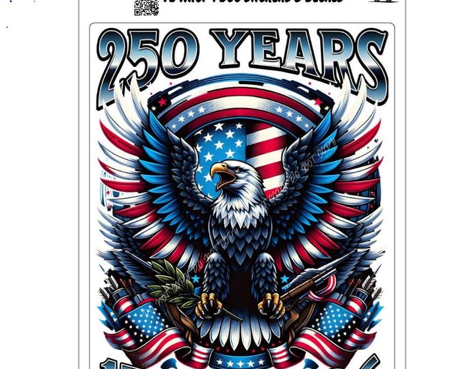 Patriotic Eagle 250 Years Sticker (1776-2026) – Weatherproof Vinyl Decal