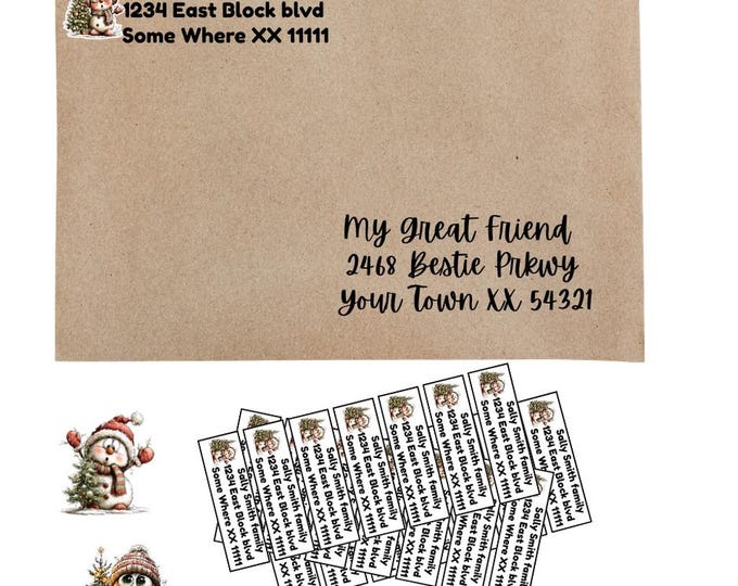 Custom Christmas Address Labels, Personalized Holiday Return Stickers, Festive Mailing Labels,Greeting Cards & Packaging Address Labels